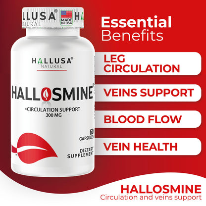 Hallusa Natural Diosmin Circulation - Support for Circulation & Veins - Diosmin Supplement