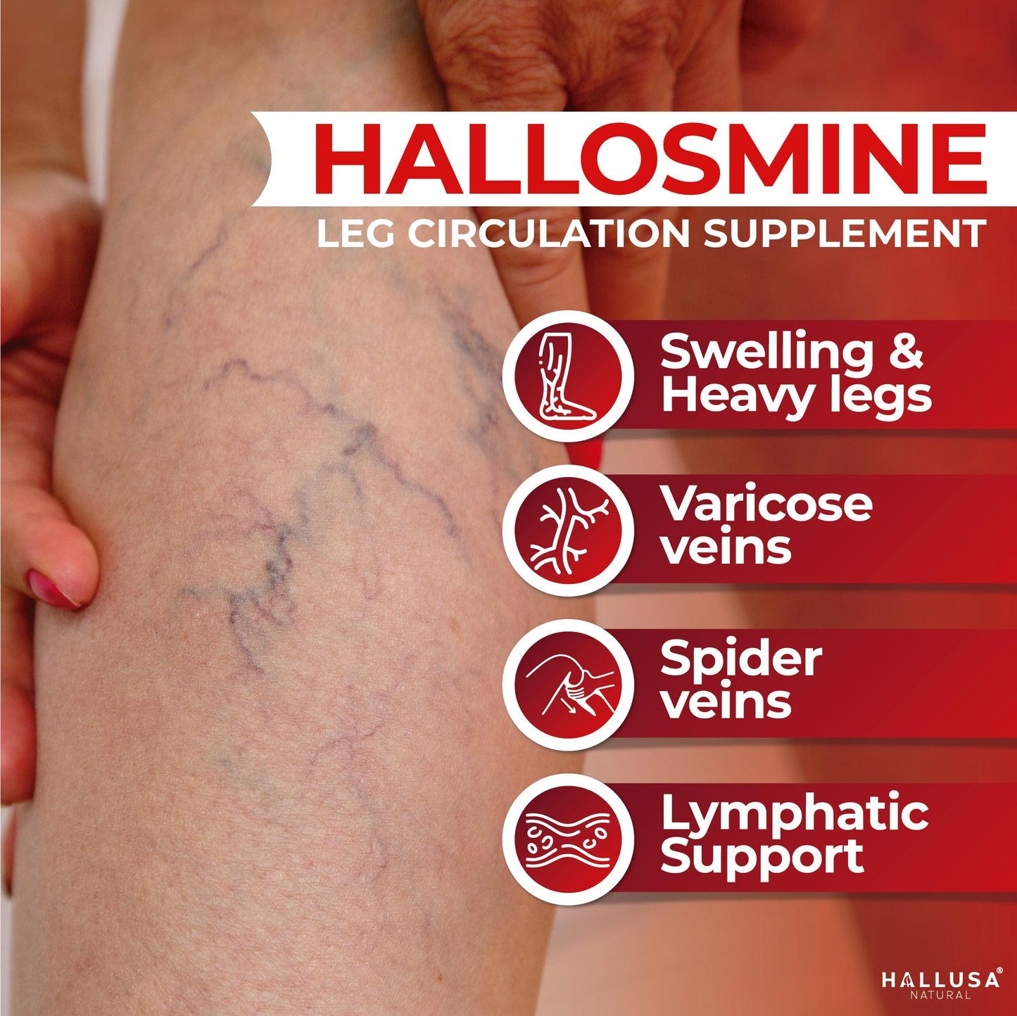 Hallusa Natural Diosmin Circulation - Support for Circulation & Veins - Diosmin Supplement