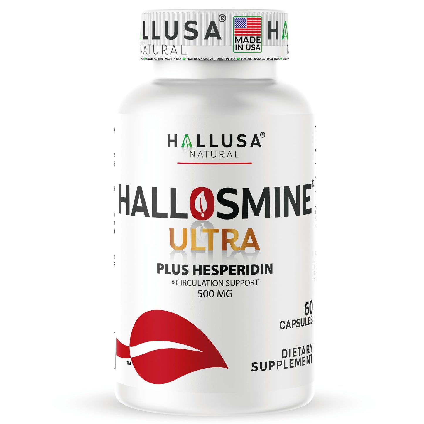 Hallusa Natural Hallosmine Ultra Diosmin 500mg & Hesperidin 150mg – Heavy Legs & Vein Support, 60 Caps