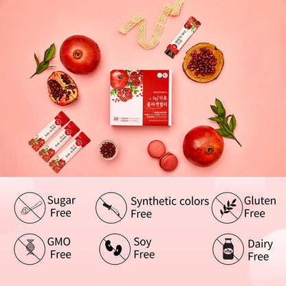 HAMCHOROK Pomegranate Collagen Jelly Sticks – Anti-Aging Korean Beauty, 20g x 30 (Skin, Hair & Nails)