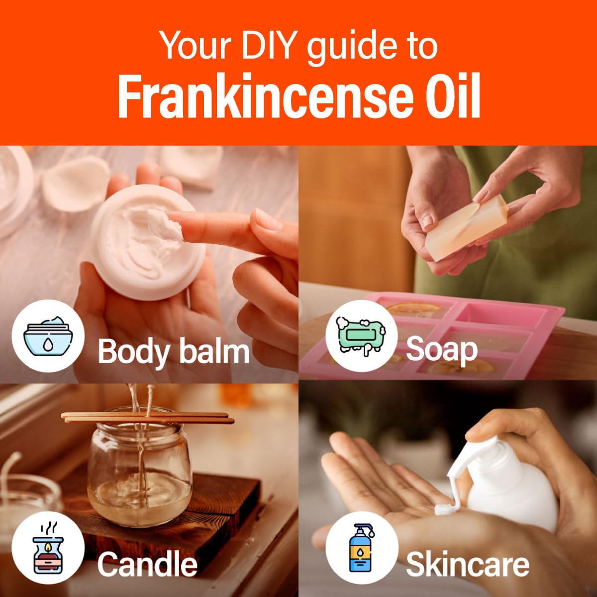 H'ana Frankincense Essential Oil – 1.02 fl oz | Hair, Skin, Diffuser & DIY