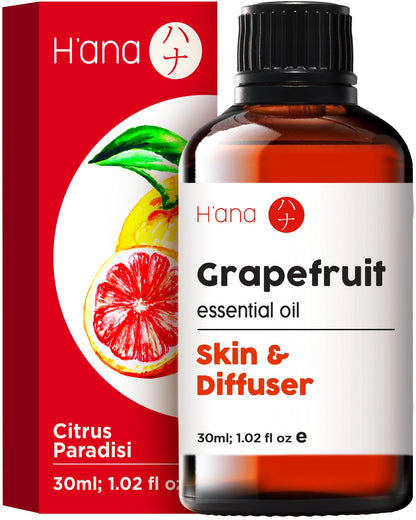 H'ana Grapefruit Essential Oil – 1.02 Fl Oz | Hair, Skin, Diffuser & DIY