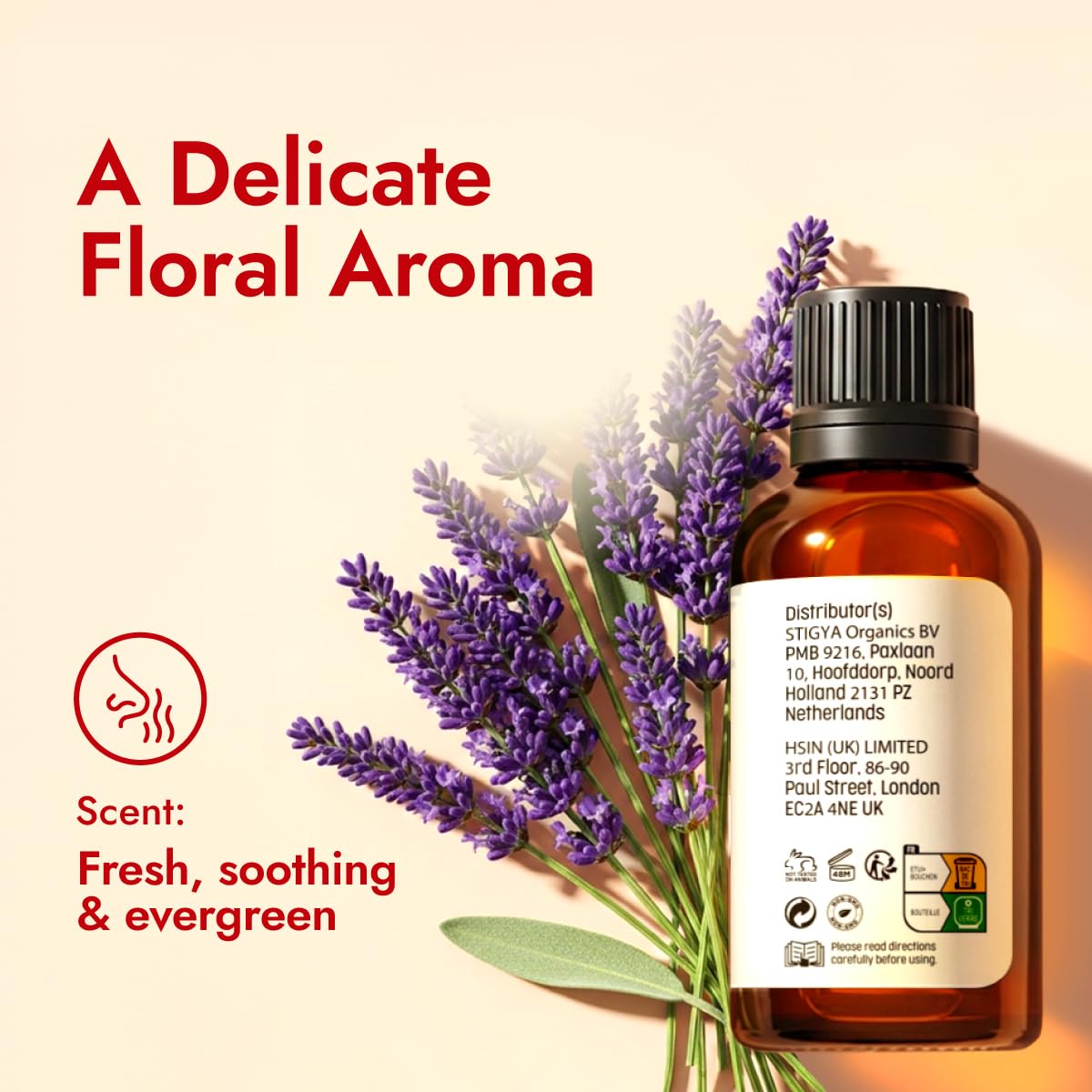 H'ana Lavender Essential Oil – 1.02 Fl Oz for Hair, Skin, Diffuser & DIY Crafts