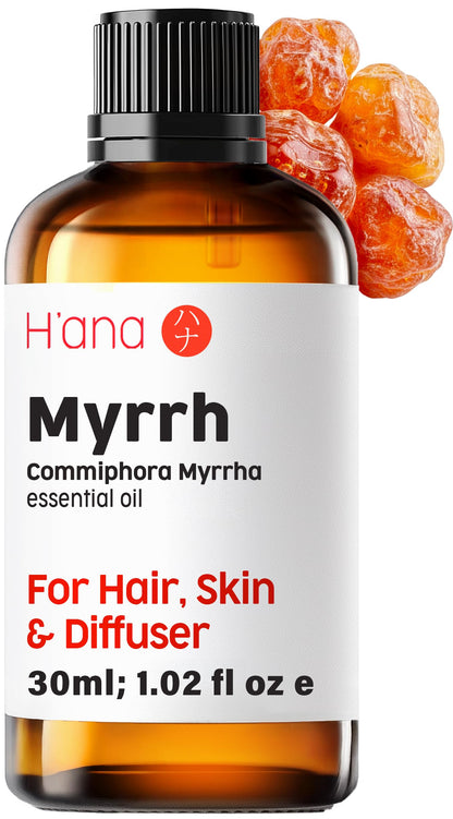 H'ana Myrrh Essential Oil – 1.02 fl oz | Hair, Skin, Diffuser