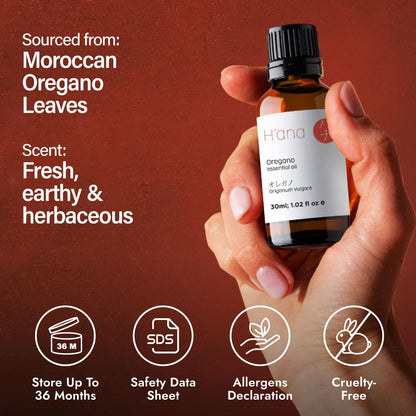 H'ana Oregano Essential Oil - 1.02 Fl Oz | Hair, Skin, Diffuser, Aromatherapy & DIY Candle & Soap Making