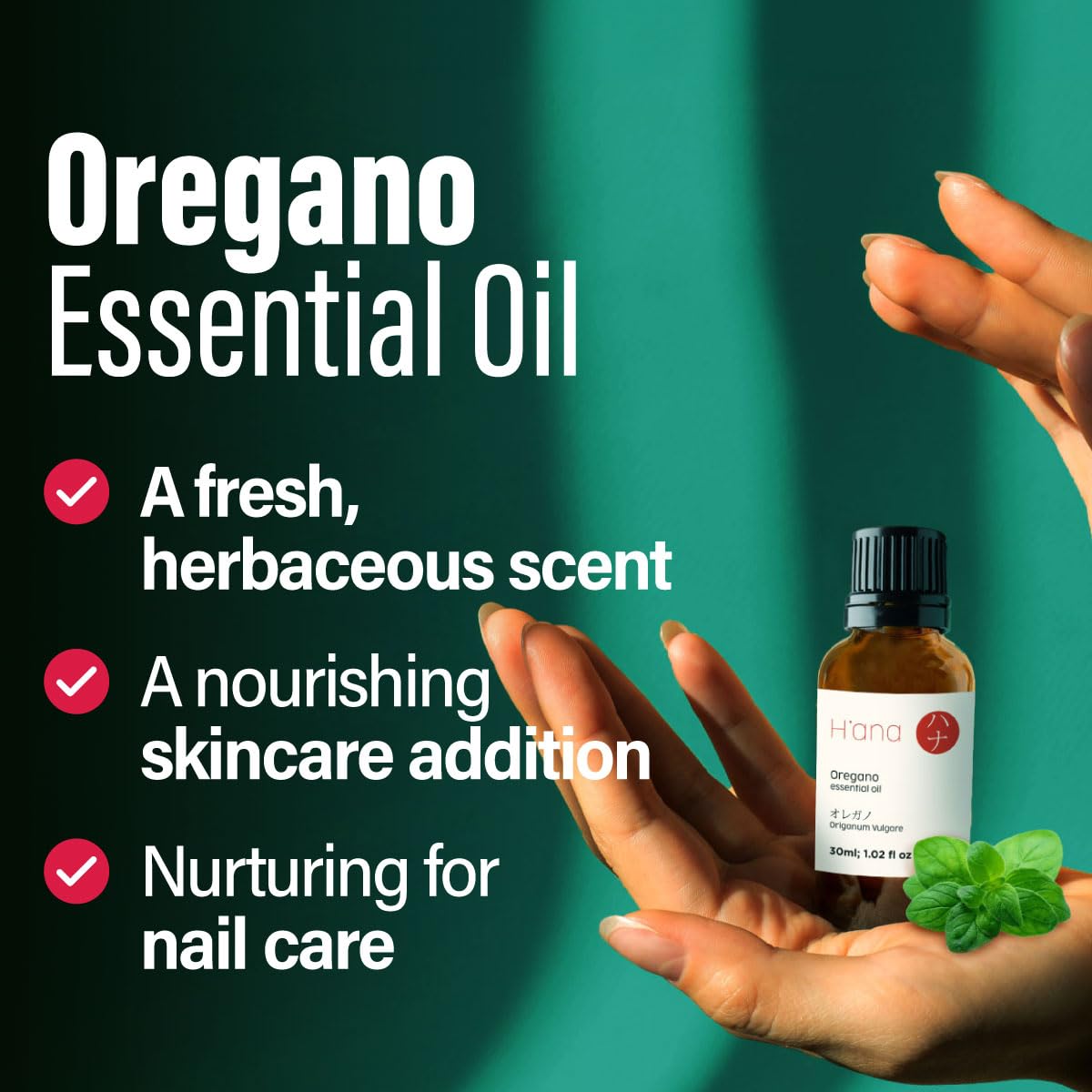 H'ana Oregano Essential Oil - 1.02 Fl Oz | Hair, Skin, Diffuser, Aromatherapy & DIY Candle & Soap Making
