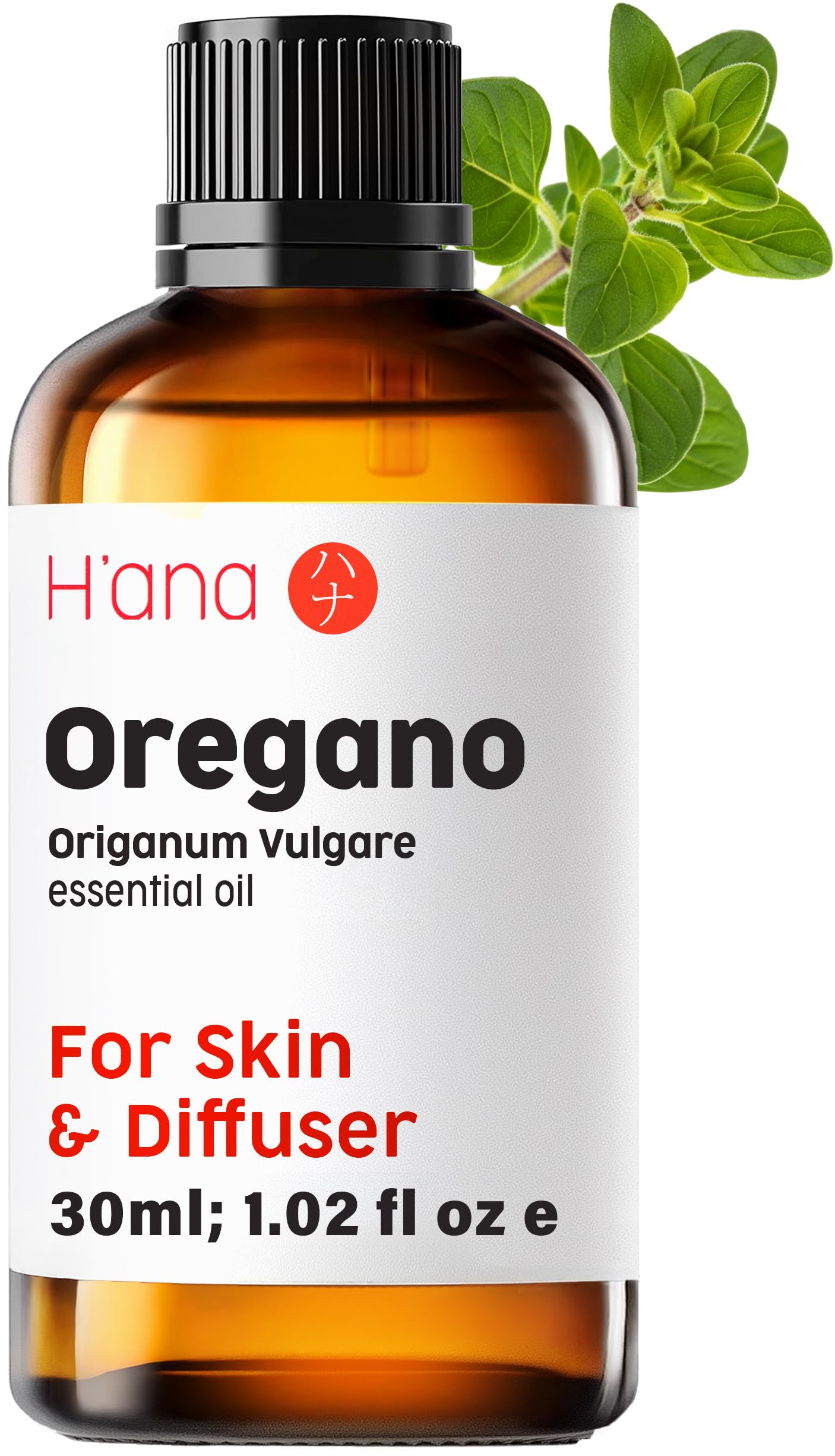 H'ana Oregano Essential Oil - 1.02 Fl Oz | Hair, Skin, Diffuser, Aromatherapy & DIY Candle & Soap Making