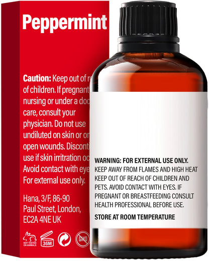 H'ana Peppermint Essential Oil 1.02 fl oz – Hair, Skin, Diffuser & Aromatherapy