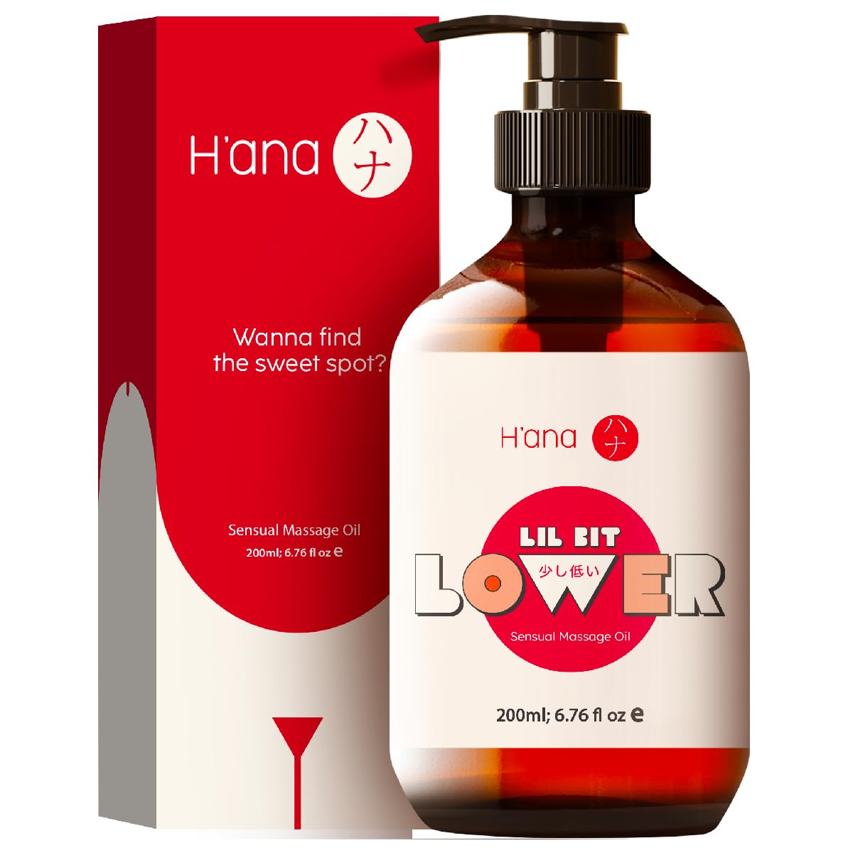 H'ana Sensual Massage Oil for Date Night – Gently Warming & Hydrating (6.76 Fl Oz)