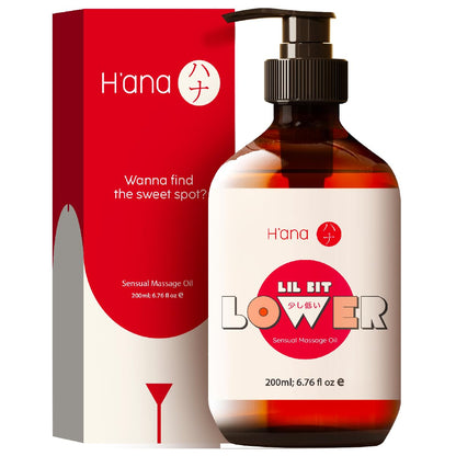 H'ana Sensual Massage Oil for Date Night – Gently Warming & Hydrating (6.76 Fl Oz)