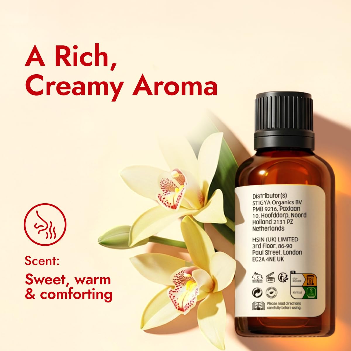 H'ana Vanilla Essential Oil - 1.02 Fl Oz | For Hair, Skin, Diffuser, Aromatherapy, DIY Candle & Soap Making
