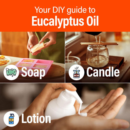 H'ana Eucalyptus Essential Oil - 1.02 Fl Oz for Hair, Skin, Diffuser & DIY