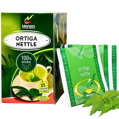Hanan Nettle Tea - 25 Tea Bags | Stinging Nettle Leaf & Root – All-Natural Herbal Tea from Peru