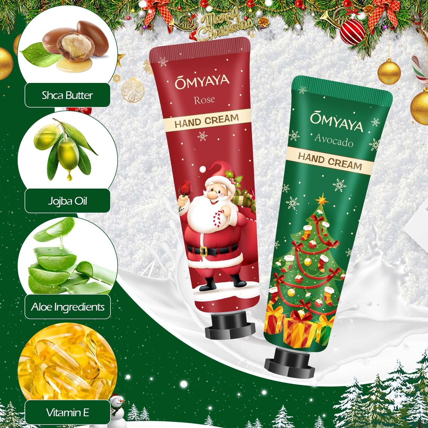 Christmas Gifts for Women: Scented Candles & Hand Cream Lotion Set | Bulk Christmas Gifts for Coworkers