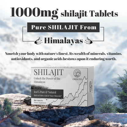 30,000 MG Shilajit Tablets – Pure Himalayan Shilajit, 85+ Minerals, Immune & Energy Support, 120 Count