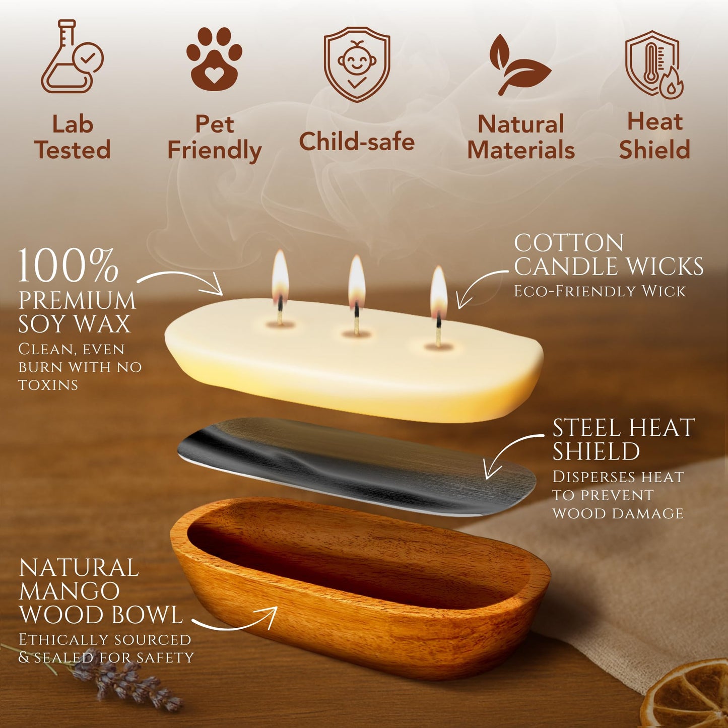 Dough Bowl Candle Co. Warm Cinnamon Buns Soy Candle — 3-Wick, 20 oz