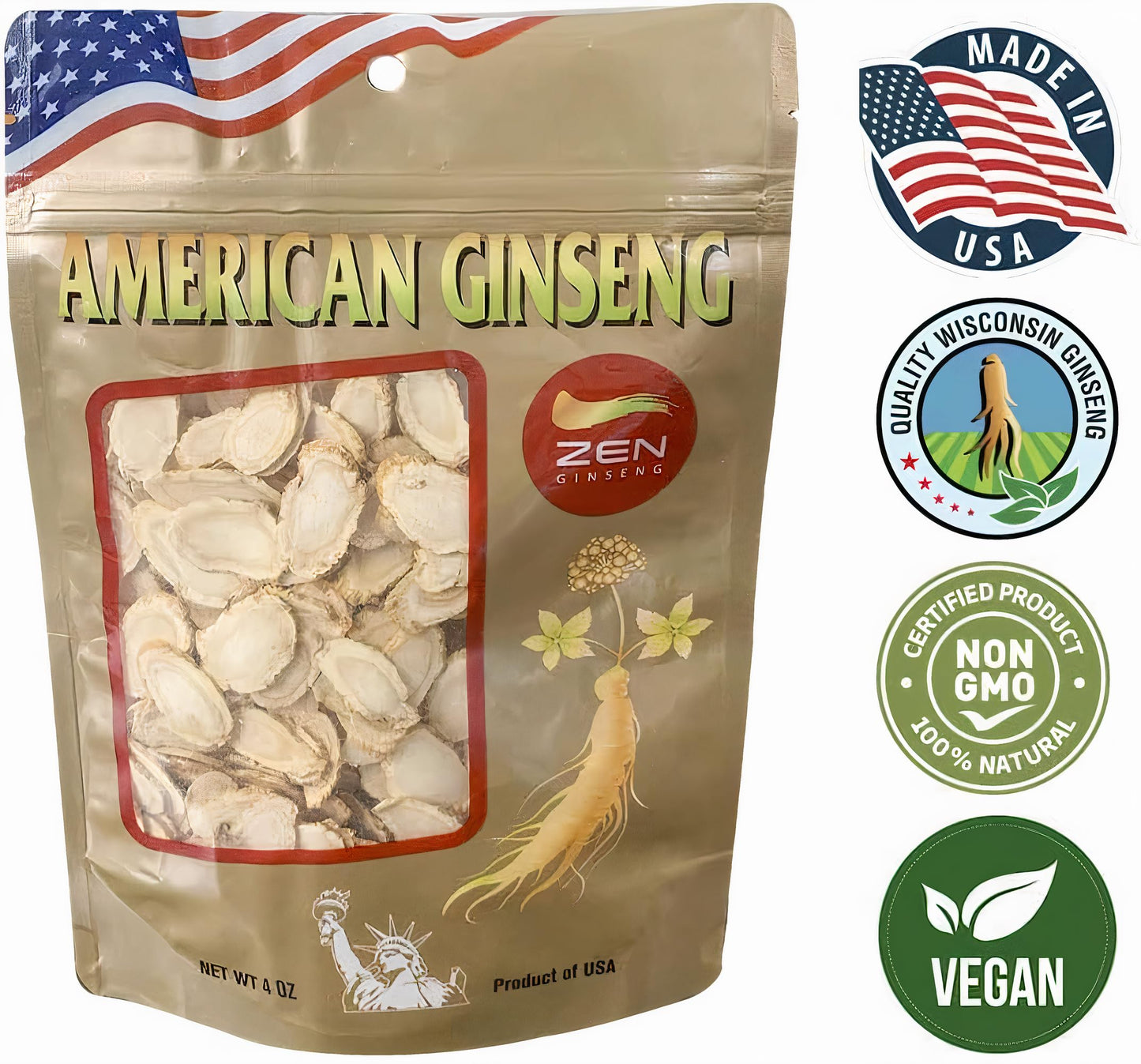 1 Bag of Wisconsin Ginseng Slices – Panax Ginseng | Immunity, Energy & Stamina