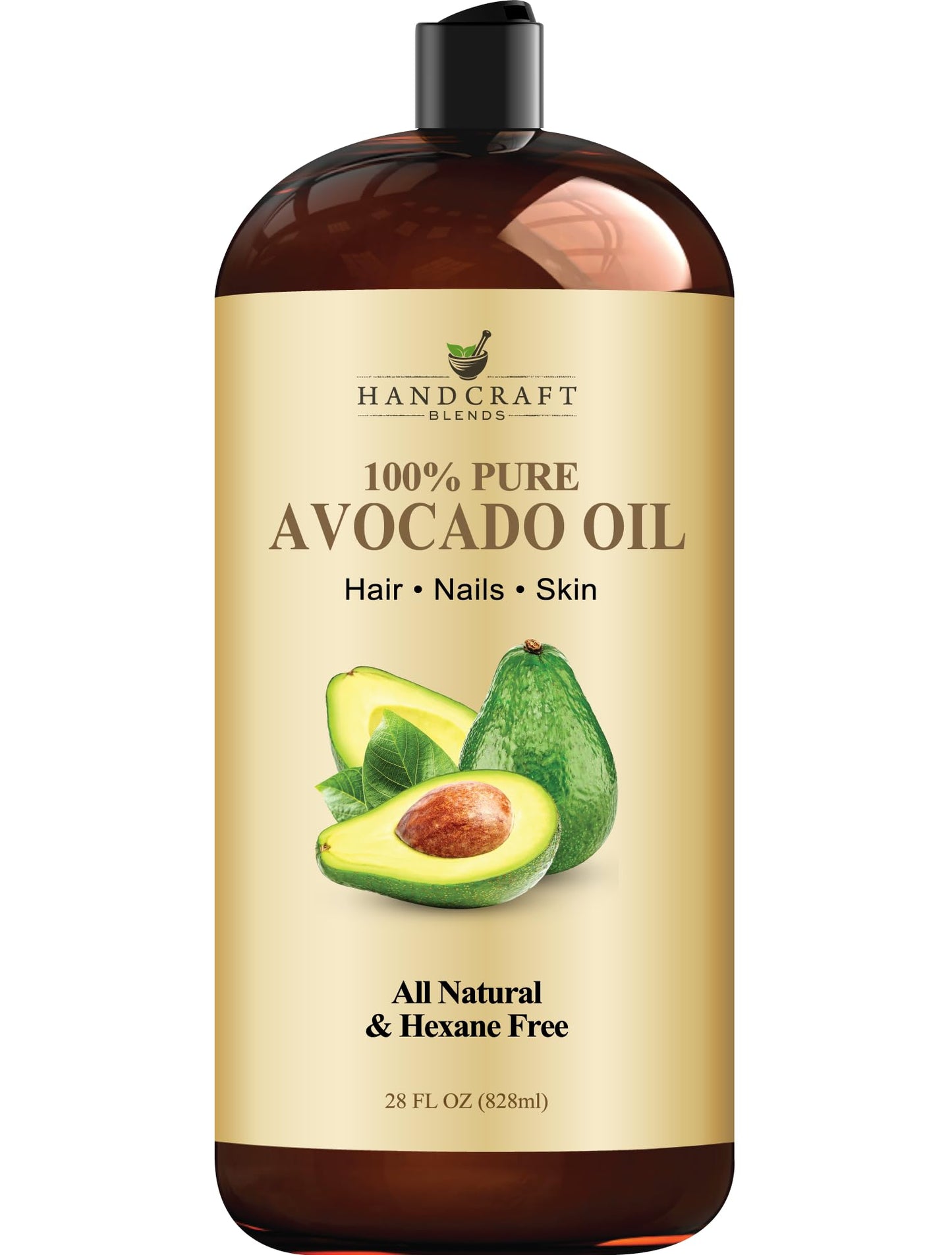 Handcraft Blends Avocado Oil – Cold-Pressed 28 oz | Pure Carrier Oil for Skin & Hair