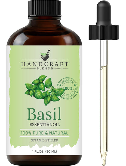 Handcraft Blends Basil Essential Oil – 1 Fl Oz | 100% Pure & Natural