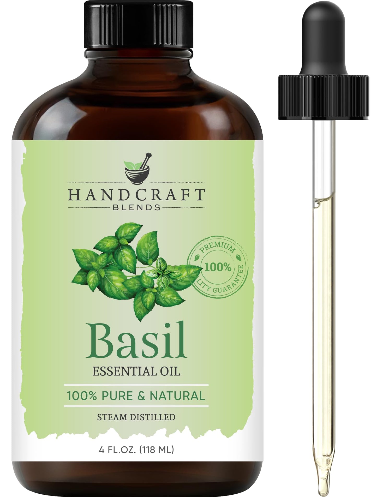 Handcraft Blends Basil Essential Oil – 4 Fl Oz – 100% Pure & Natural – Premium Grade
