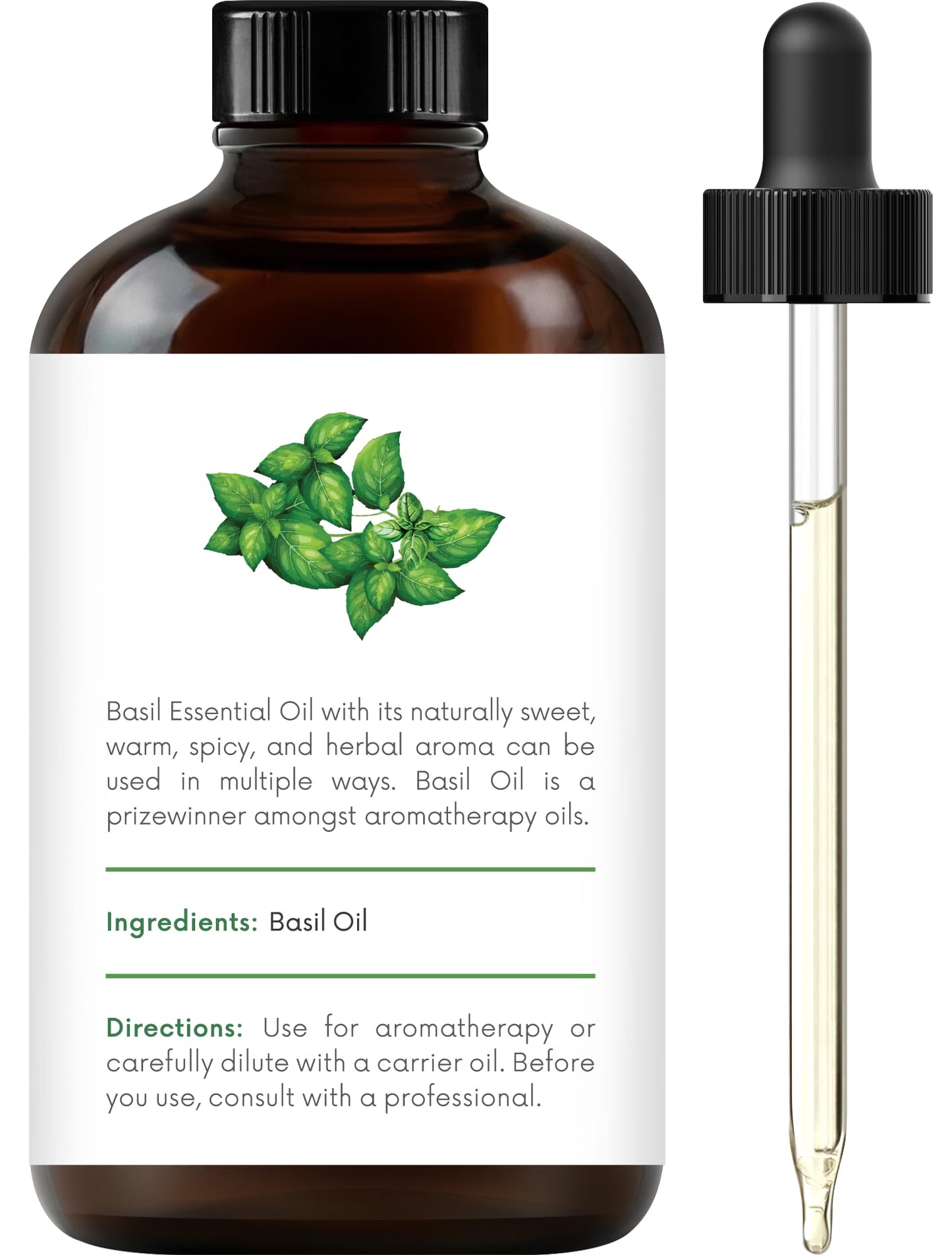 Handcraft Blends Basil Essential Oil – 4 Fl Oz – 100% Pure & Natural – Premium Grade