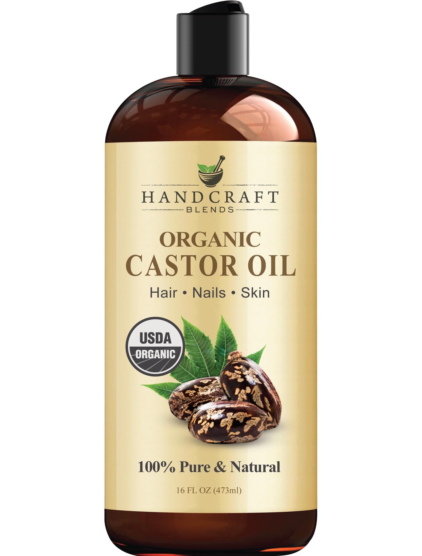 Handcraft Blends Organic Castor Oil – 16 oz | Pure & Natural Carrier Oil