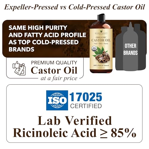 Handcraft Blends Organic Castor Oil – 16 oz | Pure & Natural Carrier Oil
