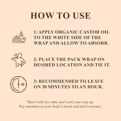 Handcraft Blends Castor Oil Pack Wrap – 16 oz Organic Castor Oil, Reusable & Adjustable