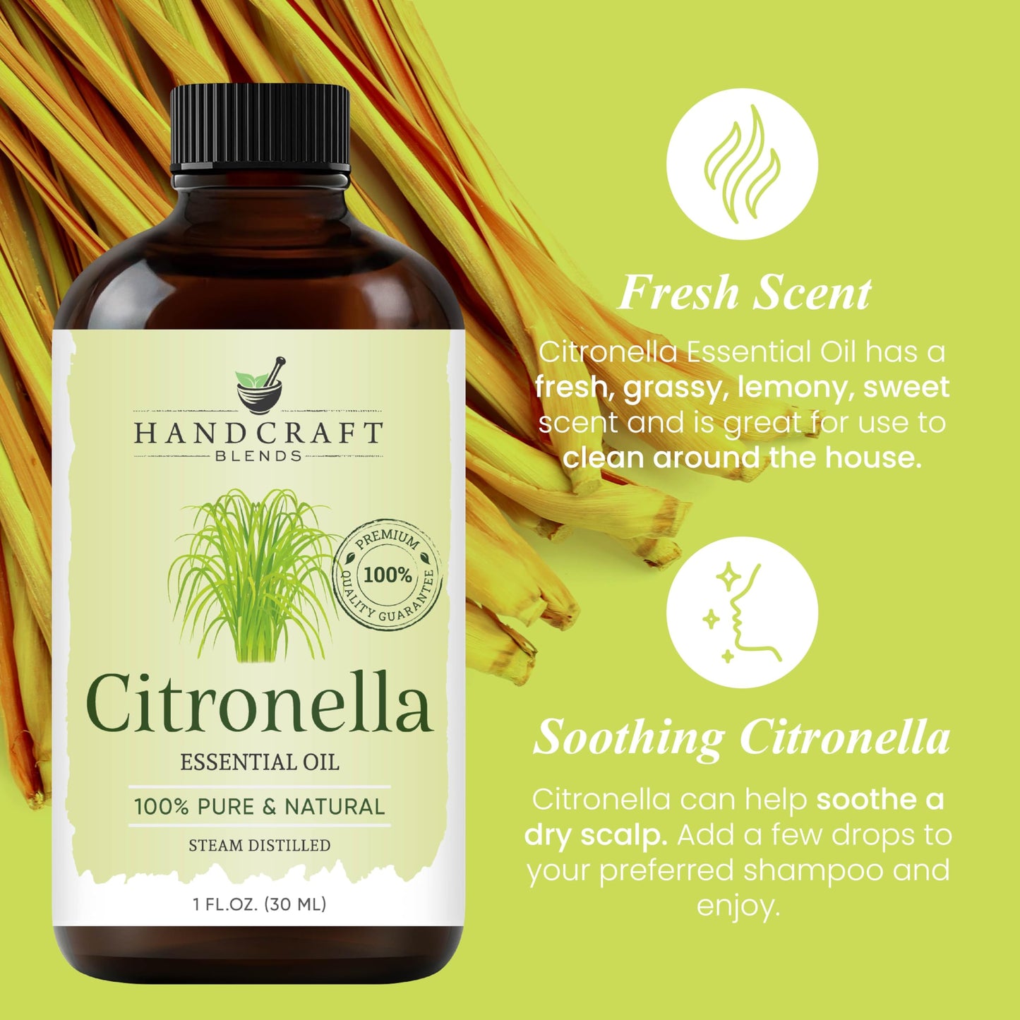 Handcraft Blends Citronella Essential Oil - 1oz - 100% Pure & Natural