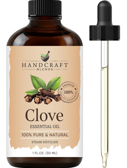 Handcraft Blends Clove Essential Oil – 1 Fl Oz – 100% Pure and Natural – Premium Grade Essential Oil for Diffuser and Aromatherapy, Skin, Massage, Candle and Soap Making Fragrance