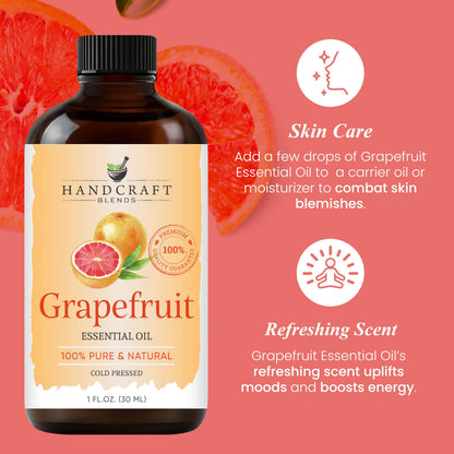 Handcraft Blends Grapefruit Essential Oil - 1 fl oz | 100% Pure & Natural, Premium Grade