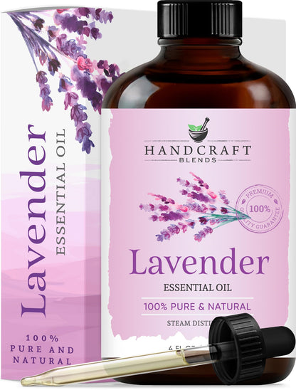 Handcraft Blends Lavender Angustifolia Essential Oil Gift Set – 4 fl oz – Pure & Natural – Gift Box Included