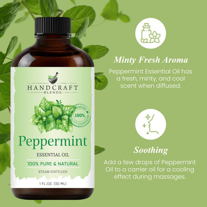 Handcraft Blends Peppermint Essential Oil – 1 Fl Oz | 100% Pure & Natural, Premium Grade