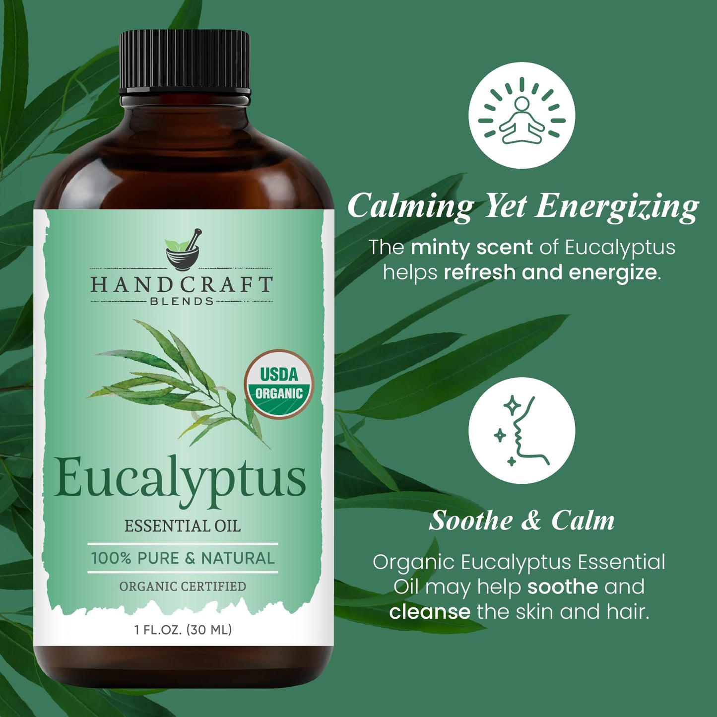 Handcraft Blends Organic Eucalyptus Essential Oil – 1oz | 100% Pure & Natural