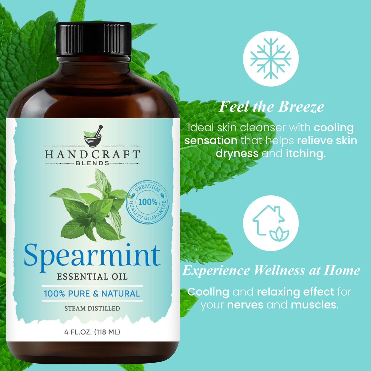 Handcraft Blends Spearmint Essential Oil – 4 Fl Oz | 100% Pure & Natural | Premium Grade