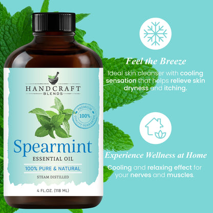 Handcraft Blends Spearmint Essential Oil – 4 Fl Oz | 100% Pure & Natural | Premium Grade