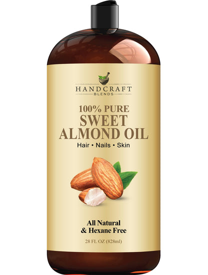 Handcraft Blends Sweet Almond Oil 28 oz - 100% Pure & Natural, Hexane-Free