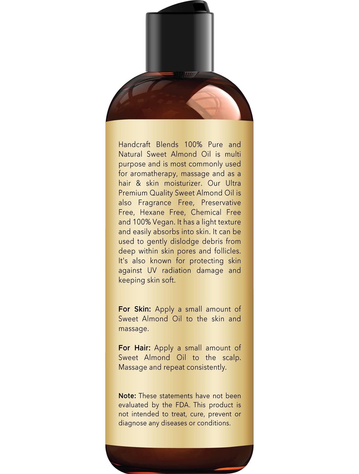 Handcraft Blends Sweet Almond Oil – 8 Fl Oz | 100% Pure & Natural Carrier Oil