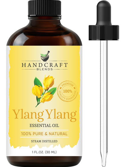 Handcraft Blends Ylang Ylang Essential Oil – 1 Fl Oz | 100% Pure & Natural | Premium Grade for Diffuser, Aromatherapy, Skin, Massage, Candle & Soap Making
