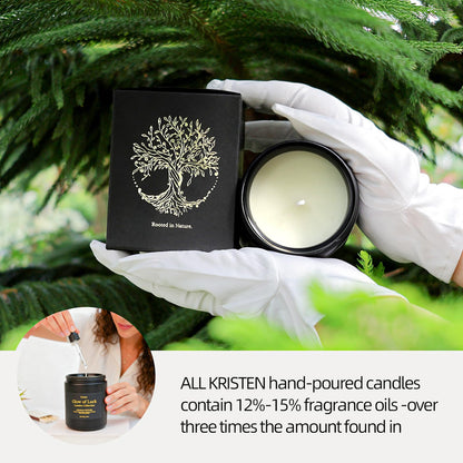 Cedarwood & Vetiver Soy Candle – Luxury Handcrafted Black Jar (7.05 oz, 42-Hour Burn)