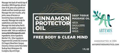 Massage Oil for Neck, Back & Cupping Tools | Cinnamon Protector Oil