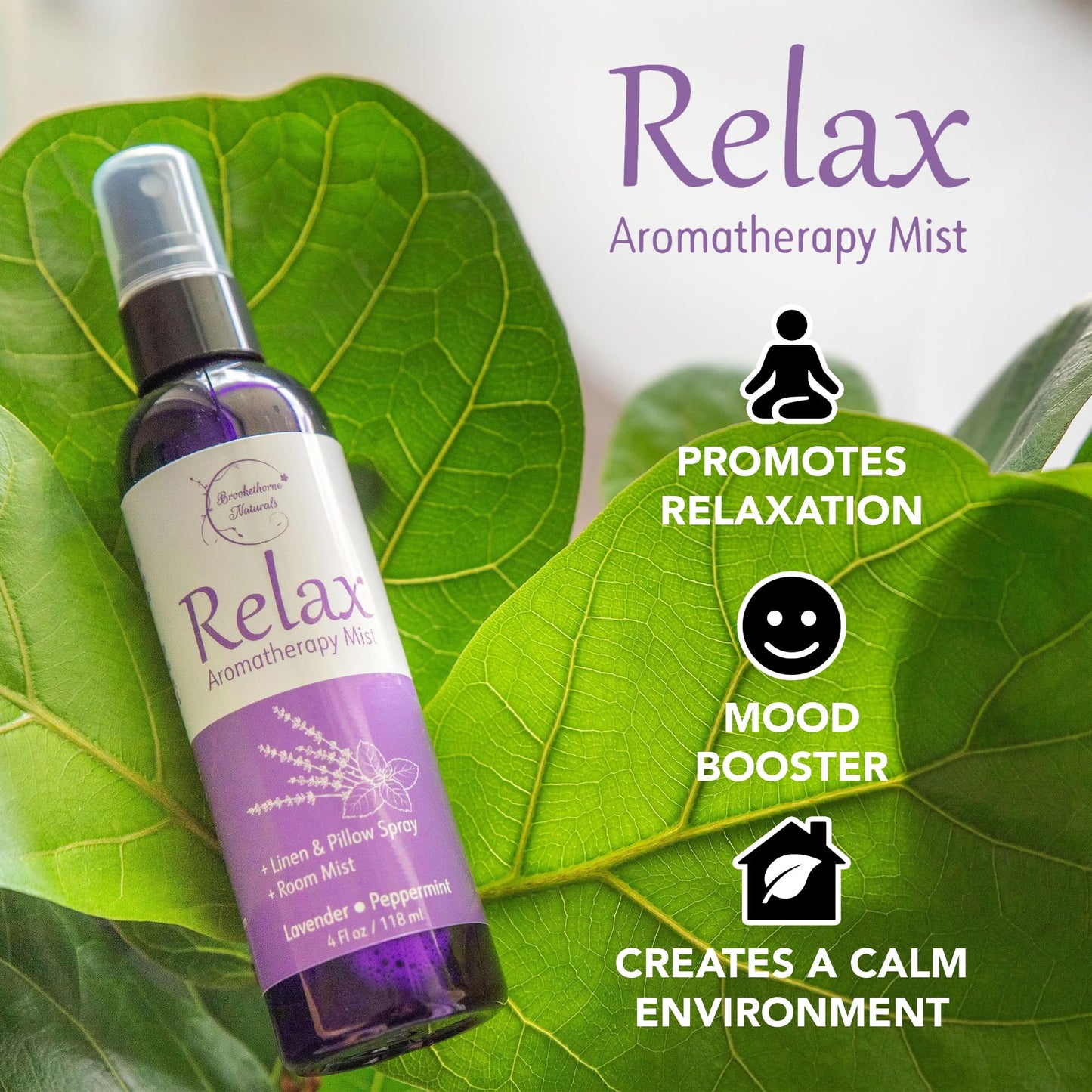Relax Lavender Sleep Spray – Linen & Pillow Mist, 4oz | Brookethorne Naturals