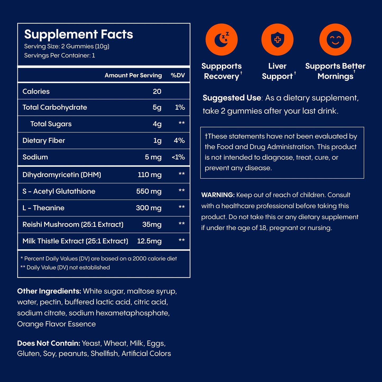 Hanglite Gummies – Liver Support & Post-Drinking Recovery (Orange)