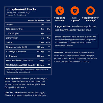 Hanglite Gummies – Liver Support & Post-Drinking Recovery (Orange)