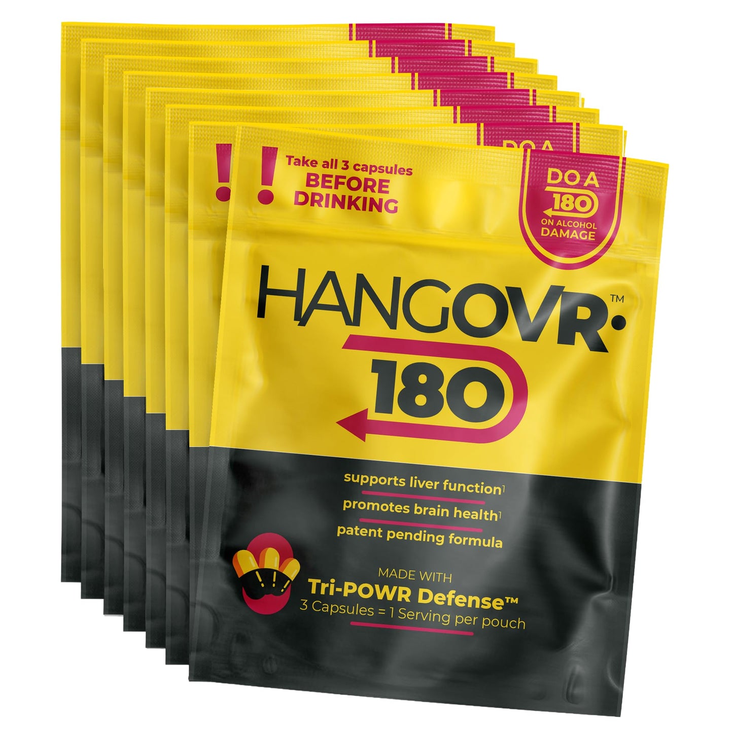Hangovr 180 Tri-Power Before Drinking Defense - 8-Pack | Liver & Brain Support