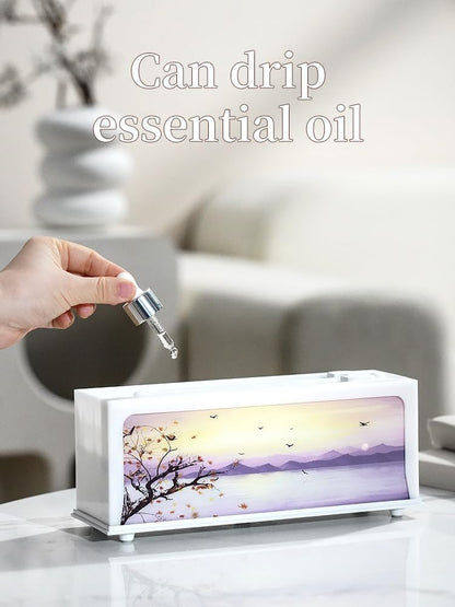 HapIntlNex Essential Oil Diffuser Ultrasonic Fireplace Flame | Auto Shut-Off | 7-Color LED