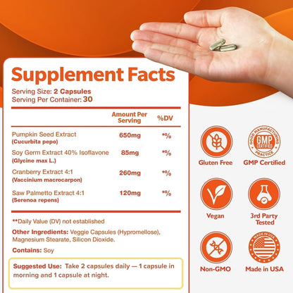 Happee Bladder Command - Bladder Control Supplement for Women & Men, 60 Capsules