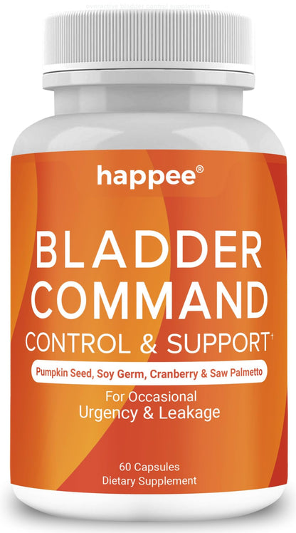 Happee Bladder Command - Bladder Control Supplement for Women & Men, 60 Capsules