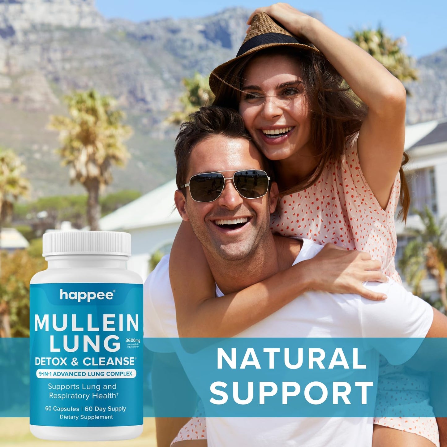 Mullein Leaf Extract for Lung Detox & Cleanse – 60 Capsules | 9-in-1 Lung Health
