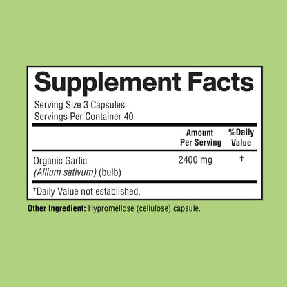 Happi Mi Garlic Capsules 2400mg – Organic California Garlic, Immune Support